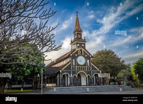 The famed wooden church, or the Catholic Kontum Cathedral, in the city of Kontum in the Central ...