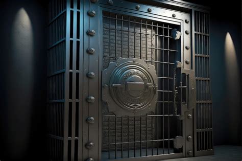 Premium Photo | Safe money storage door in bank vault door with grating