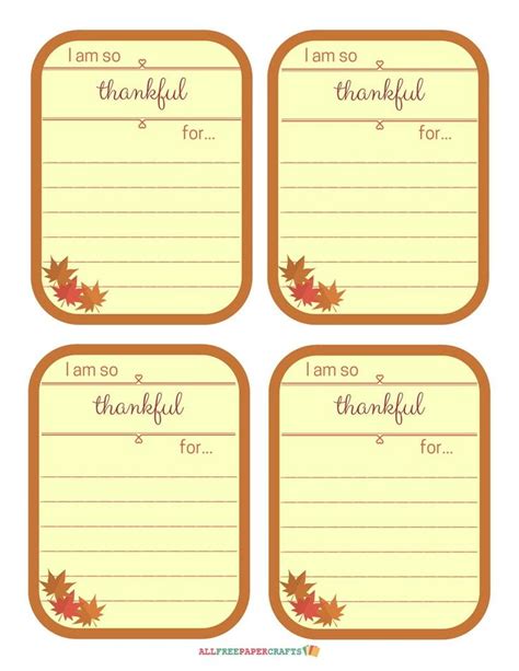 Thankful Notes Thanksgiving Printables | Thanksgiving gifts diy, Free ...