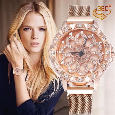 Unique Trendy Ladies 360 Degrees Rotation Watches