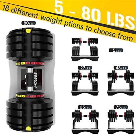 Merax Deluxe 2 x 80 Pounds Adjustable Dumbbells, 18-in-1 Dumbbell 5-80lb Adjustable Weight Plate ...