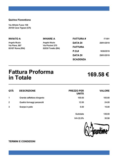 100 modelli di fatture proforma | Stampa e invia fatture per email