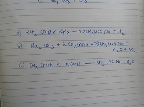 Write chemical equations for what happens when (i) sodium metal is added to ethanoic acid (ii ...