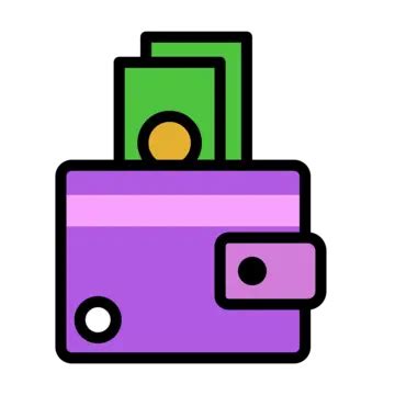 Flat Design Purple Wallet And Money Vector, Wallet, Money, Cash PNG and Vector with Transparent ...