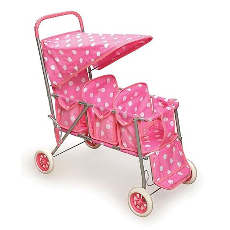 Badger Basket Folding Triple Doll Stroller in Pink | Bed Bath & Beyond | Badger basket, Baby ...