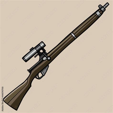 cartoon Mosin sniper rifle with telescopic sight Stock Vector | Adobe Stock