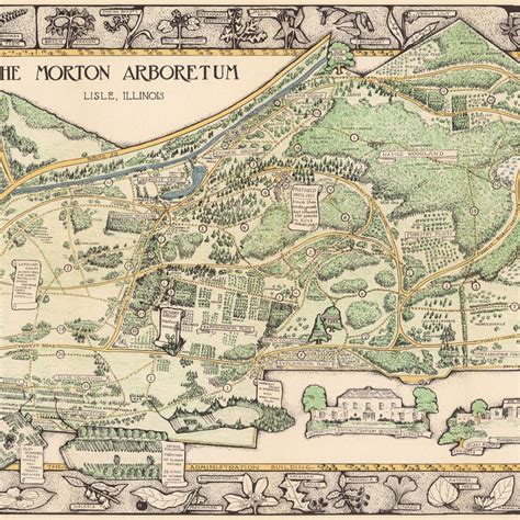 Map of The Morton Arboretum illinois Maps for Wall Decor | Etsy