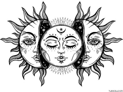 Sun Moon Coloring Page » Turkau