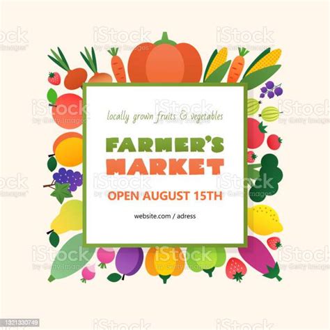 Farmers Market Banner Template Stock Illustration - Download Image Now - Advertisement ...