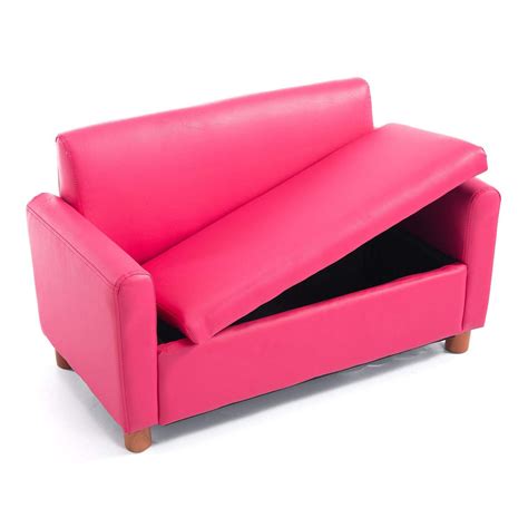 Pink PU Leather Kid Storage Sofa Lounge Couch Recliner Double Seat Armchair with Ebook | Couch ...