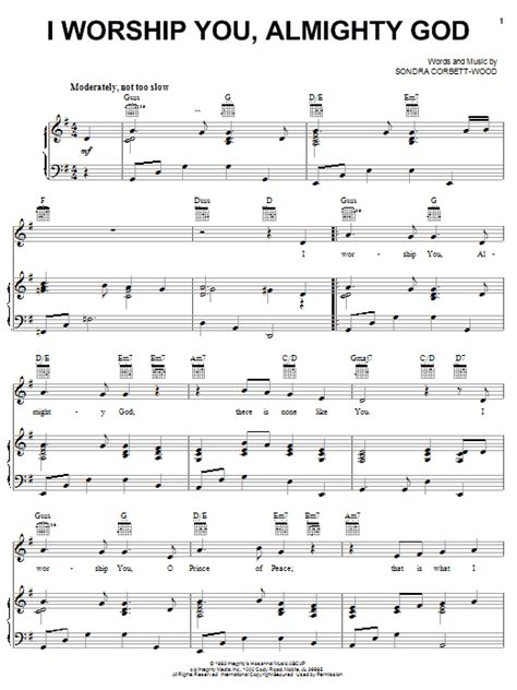 I Worship You, Almighty God | Sheet Music Direct