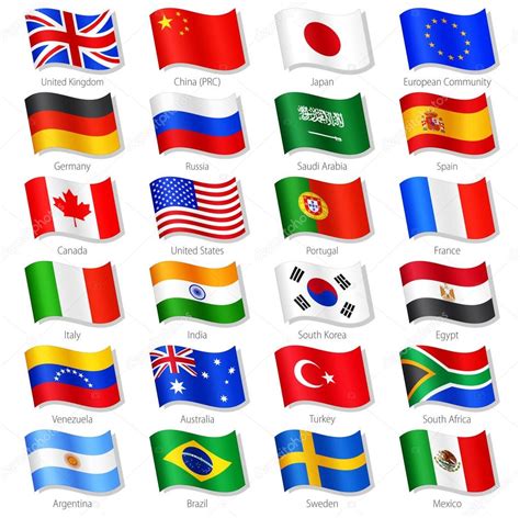 World Top Countries Vector National Flags Stock Illustration by ...