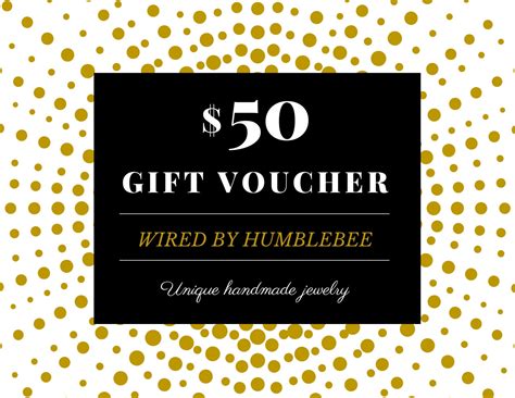 Gift voucher for 50 dollars Gift card Egift card Printable | Etsy