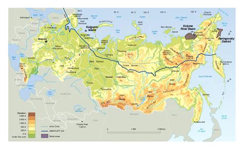 Detailed elevation map of Russia | Russia | Europe | Mapsland | Maps of ...