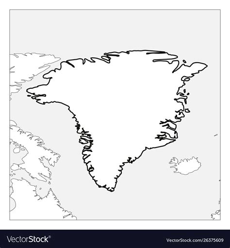 Map greenland black thick outline highlighted Vector Image