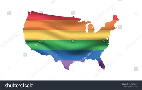 Lgbt Flag Map United States America Stock Vector (Royalty Free ...