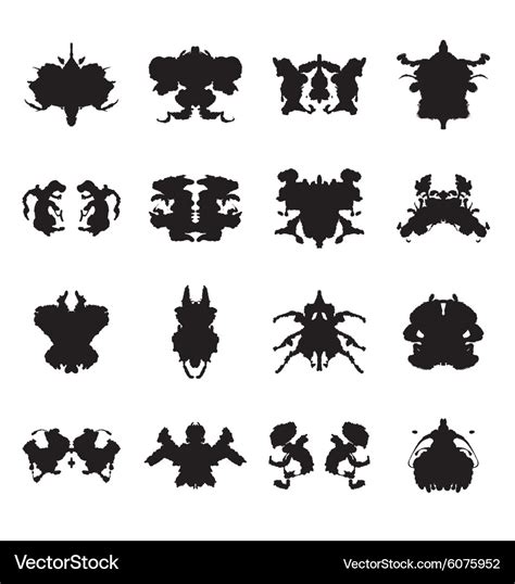 Rorschach test inkblots Royalty Free Vector Image