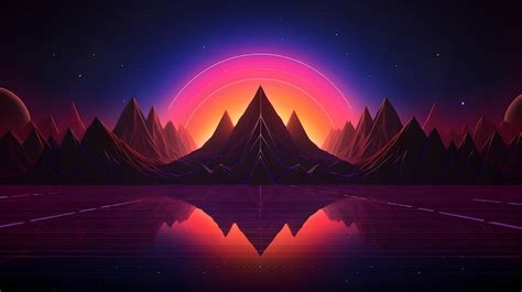 Premium AI Image | geometric neon wallpaper ai generated background