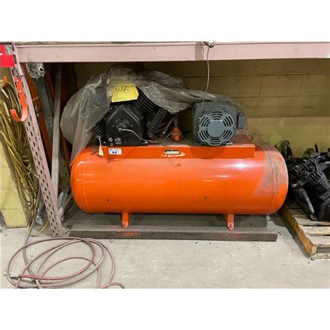 ORANGE DEVILBISS VAV-5060 175PSI HORIZONTAL INDUSTRIAL AIR COMPRESSOR - Able Auctions