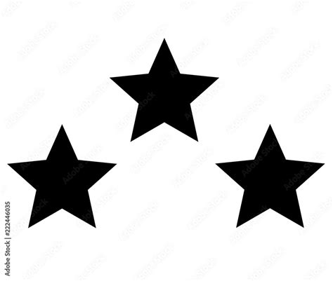 triple star icon on white background. flat style. black star logo. triple star for your web site ...