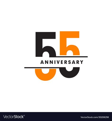 55th celebrating anniversary emblem logo design Vector Image