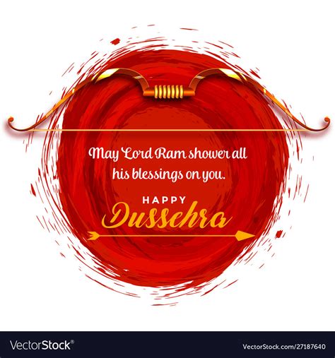 Happy dussehra wishes festival card greeting Vector Image