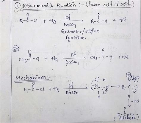 SOLUTION: Rosenmund reaction oppenauer oxidation and stephen reduction - Studypool