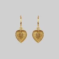ARDOUR. Sacred Heart Hoop Earrings - Gold – REGALROSE