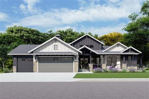 Plan 64521SC: One Story New American House Plan with Vaulted Great Room ...