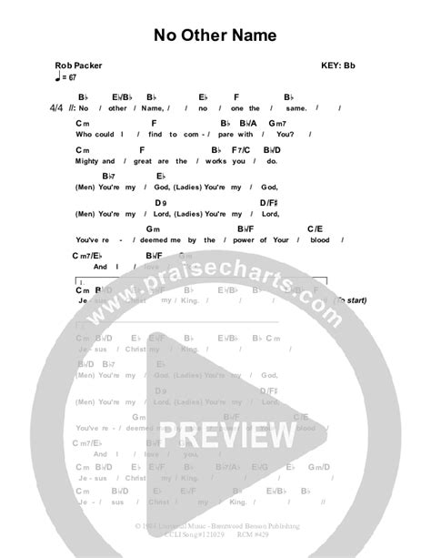 No Other Name Chords PDF (Dennis Prince / Nolene Prince) - PraiseCharts