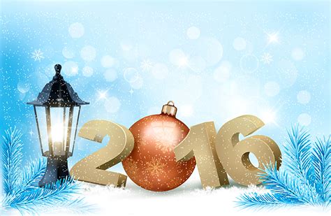 Wallpaper 2016 New year Lantern Balls Branches Holidays