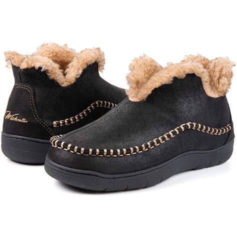 Men's Microsuede Fuzzy Warm Fleece Lining Moccasin Slippers Cozy Memory ...