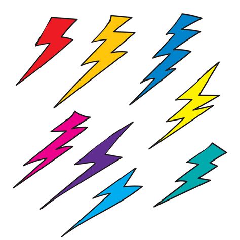 doodle thunder collection illustration handdrawn colorful style vector ...