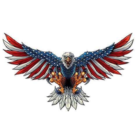 Eagle With US Flag Wing Spread CUTOUT Metal Sign 42 X 25 Inches - Etsy