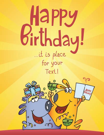 Funny cartoon birthday cards vector 04 free download