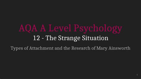 AQA A Level Psychology Lecture 12 - The Strange Situation | Teaching Resources