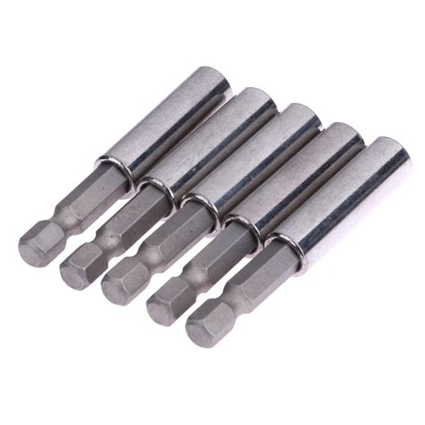 5 Pieces 60mm 1/4" Hex Shank Magnetic Drill Bit Holder Extension Extender Screwdriver Extend ...