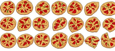 Illustration of Pizza in the Retro Style, Graphic Illustration Stock Illustration - Illustration ...