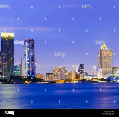 Bangkok skyline at night Stock Photo - Alamy