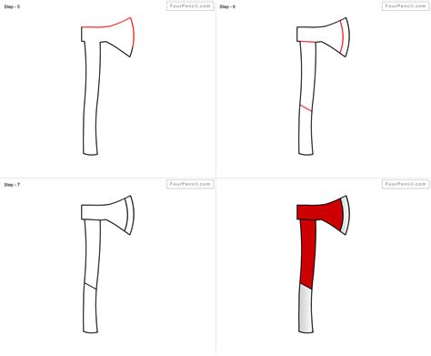 How to draw Axe for kids step by step drawing tutorial, draw Axe for kids step by step easy ...