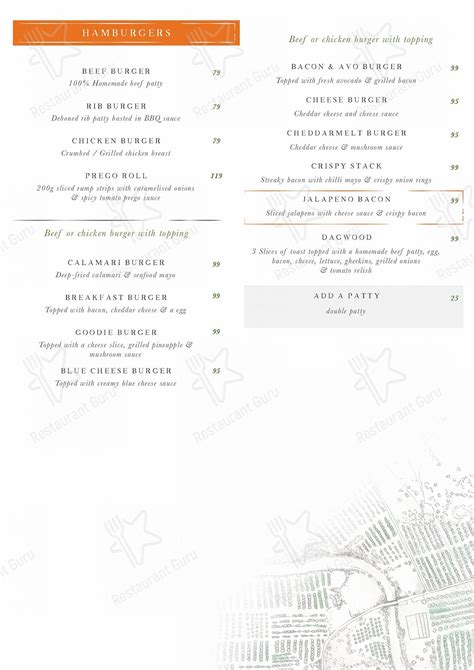 Menu at The Junction Restaurant, Letsitele