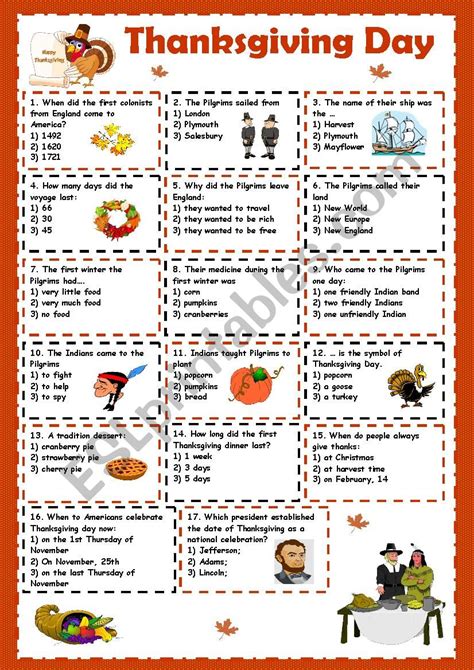 Thanksgiving Day - ESL worksheet by kosamysh