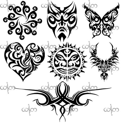 Tribal Tattoo Damask Clip Art Graphic Design Pattern for Your Art ...