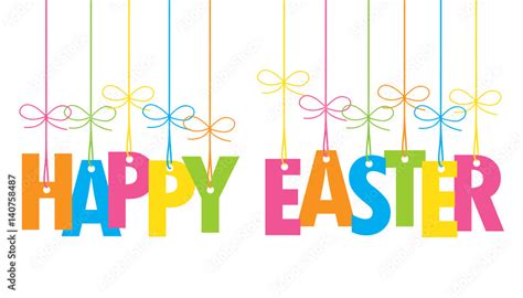 “HAPPY EASTER” Banner Card Stock Vector | Adobe Stock