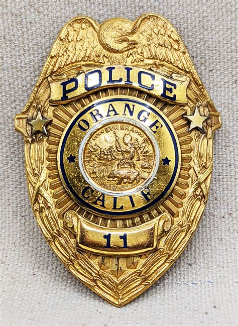 Rare 1940s City of Orange CA Police Badge #11 by L.A. Stamp & Staty: Flying Tiger Antiques ...