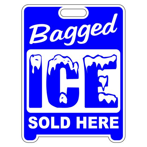 Bagged Ice Sign Sandwich Board~Free Standing~Weather Proof~High Visibi ...