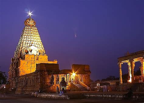 Night View of Brihadeeswarar Temple Living Testimony Membalam Road, Balaganapathy Nagar ...