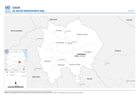 Sudan: Aj Jazirah administrative map (June 2021) | OCHA