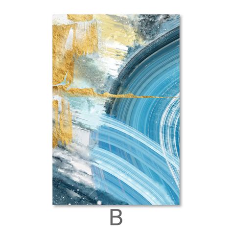 Blue Yellow Abstract Canvas – ClockCanvas