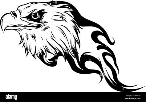 Eagle head in outline style. vector illustration Stock Vector Image ...